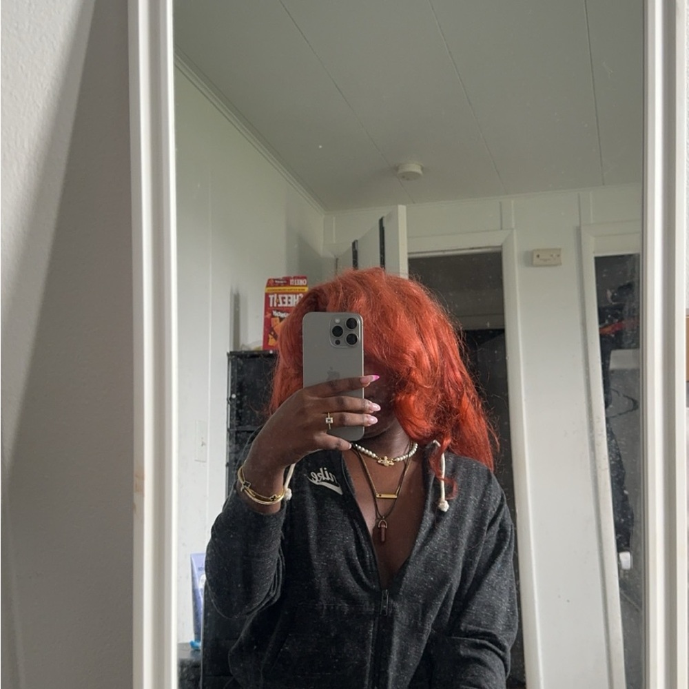 human hair 30” red lace front wig